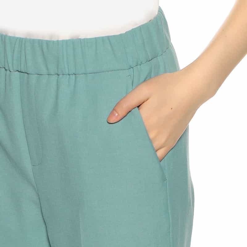 BARNEYS NEW YORK セットアップウォッシャブルクロップドパンツ BLUE GREEN