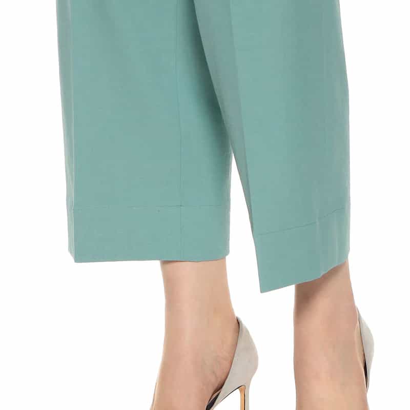 BARNEYS NEW YORK セットアップウォッシャブルクロップドパンツ BLUE GREEN