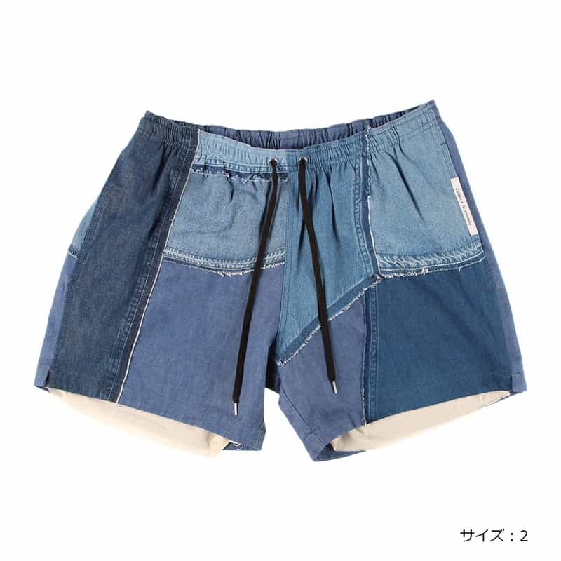 CHILDREN OF THE DISCORDANCE バーニーズ　ニューヨーク限定パッチワークデニムショーツ BLUE