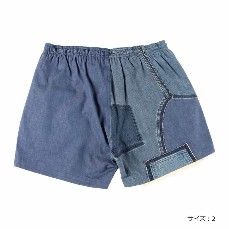 CHILDREN OF THE DISCORDANCE バーニーズ　ニューヨーク限定パッチワークデニムショーツ BLUE