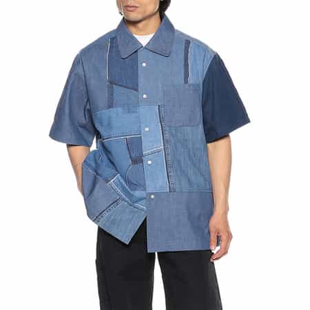 バーニーズ ニューヨーク限定パッチワークデニムシャツ