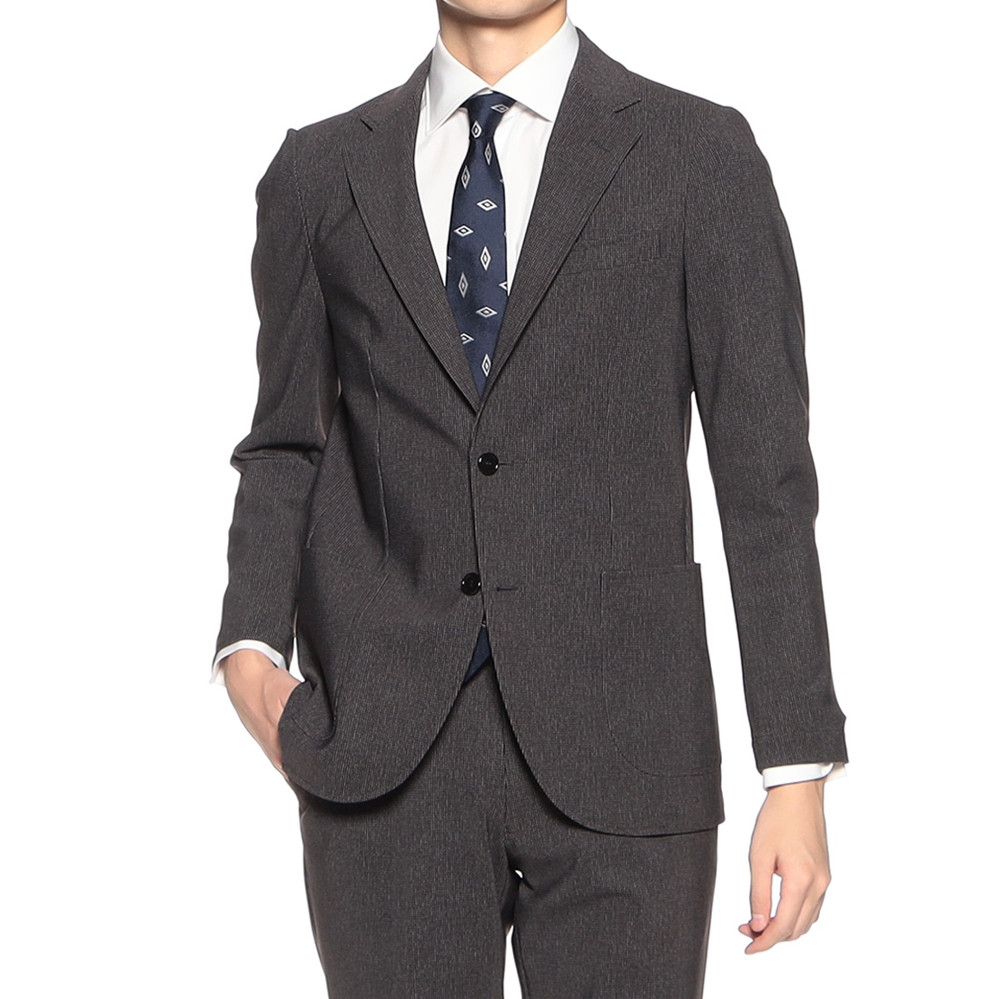 セットアップマイクロ千鳥柄ジャージージャケット