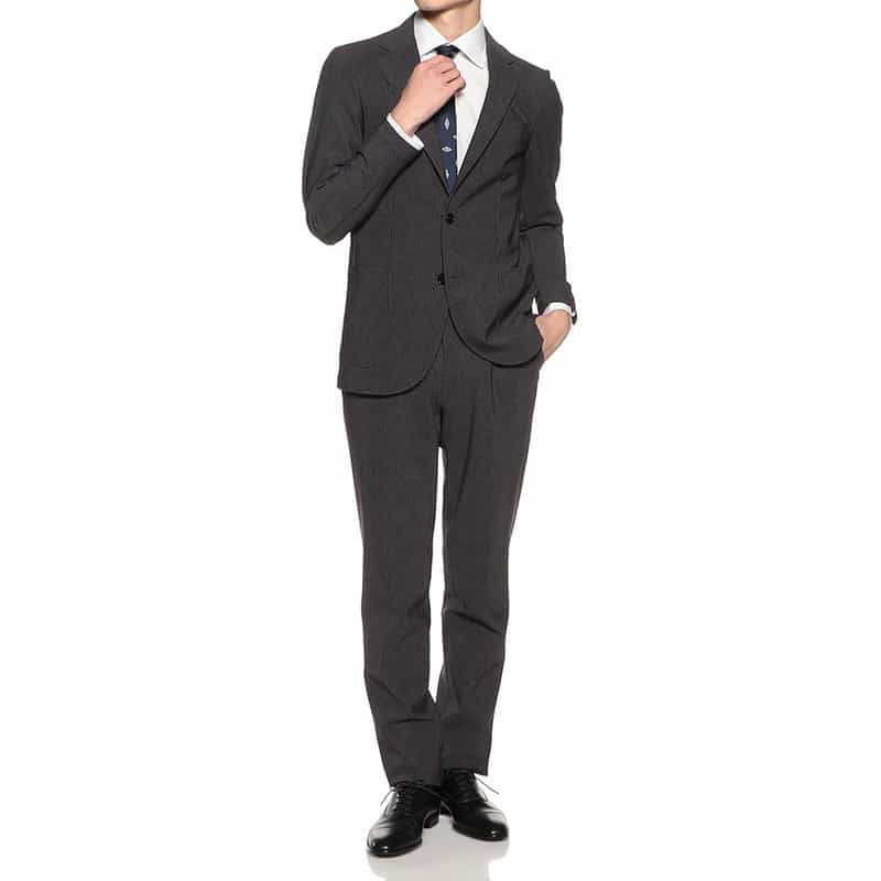 BARNEYS NEW YORK セットアップマイクロ千鳥柄ジャージージャケット GRAY