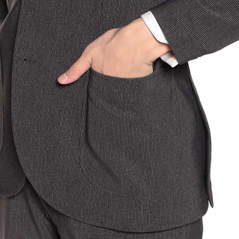 BARNEYS NEW YORK セットアップマイクロ千鳥柄ジャージージャケット GRAY