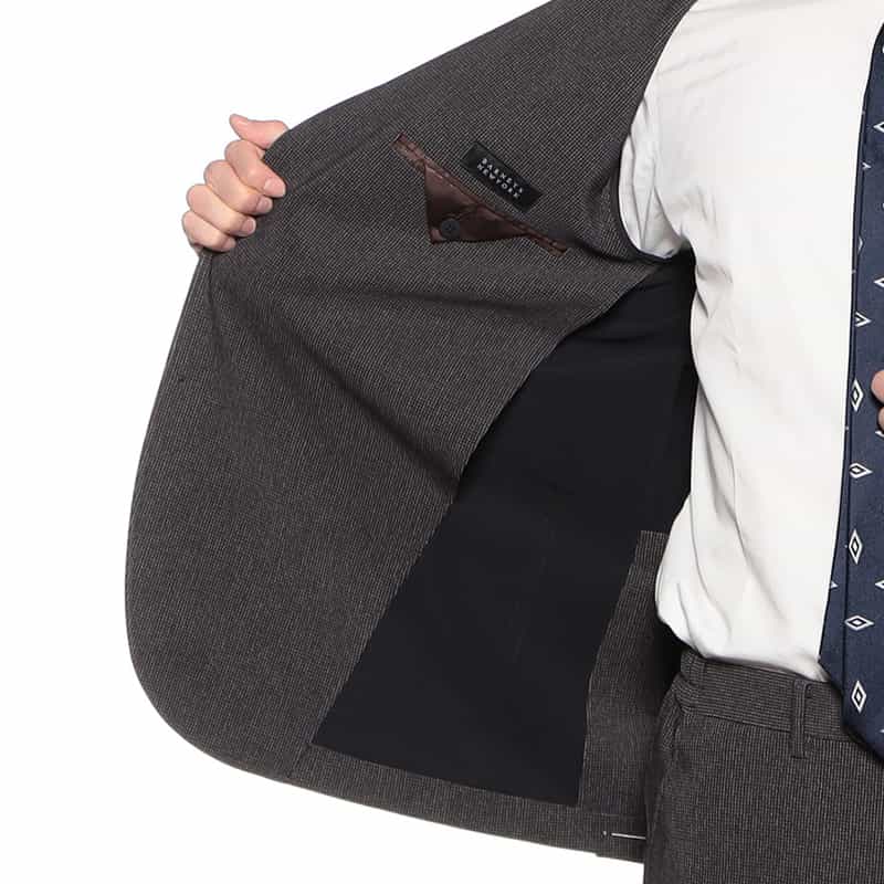 BARNEYS NEW YORK セットアップマイクロ千鳥柄ジャージージャケット GRAY