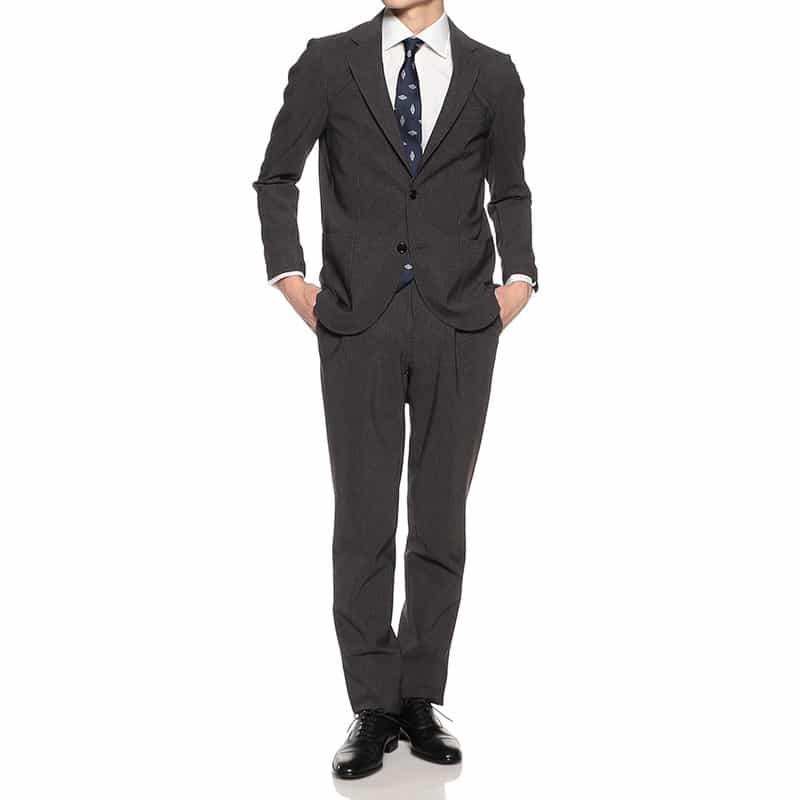 BARNEYS NEW YORK セットアップマイクロ千鳥柄ジャージーパンツ GRAY