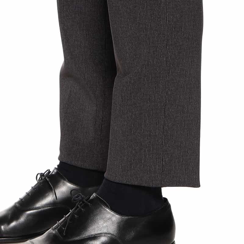 BARNEYS NEW YORK セットアップマイクロ千鳥柄ジャージーパンツ GRAY