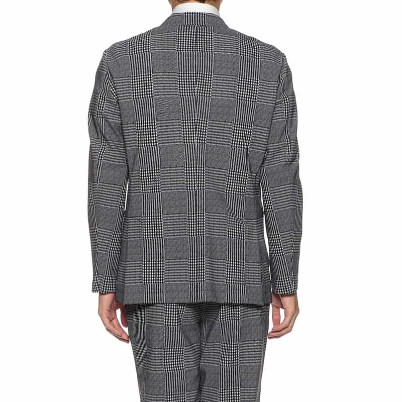BARNEYS NEW YORK セットアップグレンチェック柄ジャージージャケット BLACK