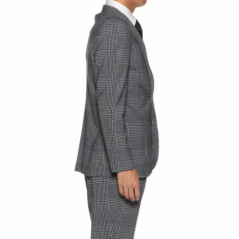 BARNEYS NEW YORK セットアップグレンチェック柄ジャージージャケット BLACK
