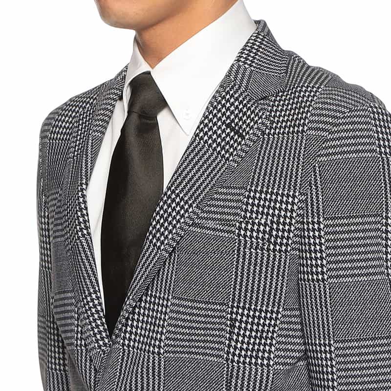 BARNEYS NEW YORK セットアップグレンチェック柄ジャージージャケット BLACK