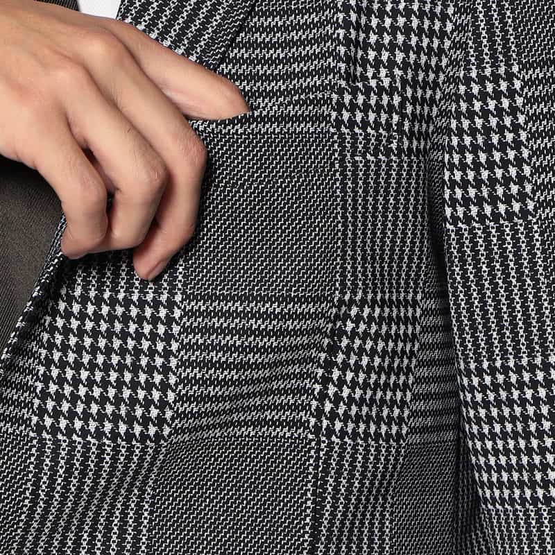 BARNEYS NEW YORK セットアップグレンチェック柄ジャージージャケット BLACK