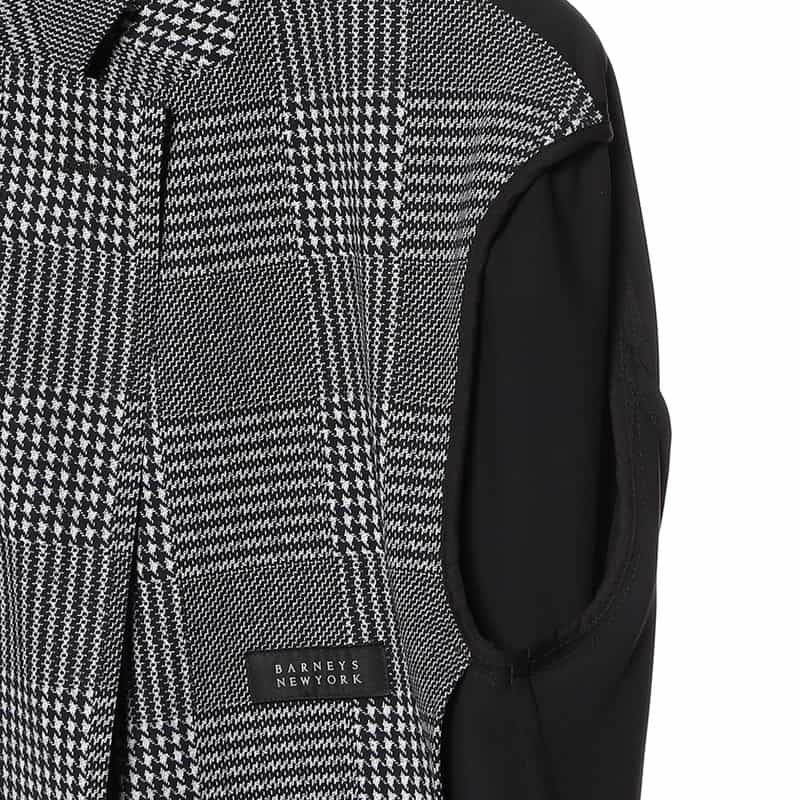 BARNEYS NEW YORK セットアップグレンチェック柄ジャージージャケット BLACK