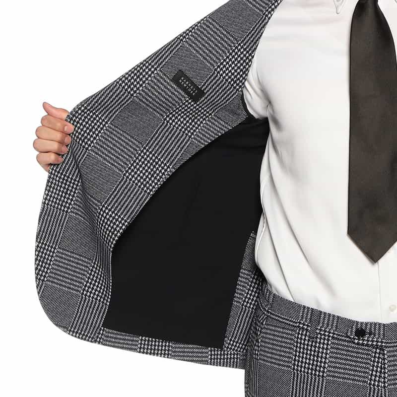 BARNEYS NEW YORK セットアップグレンチェック柄ジャージージャケット BLACK