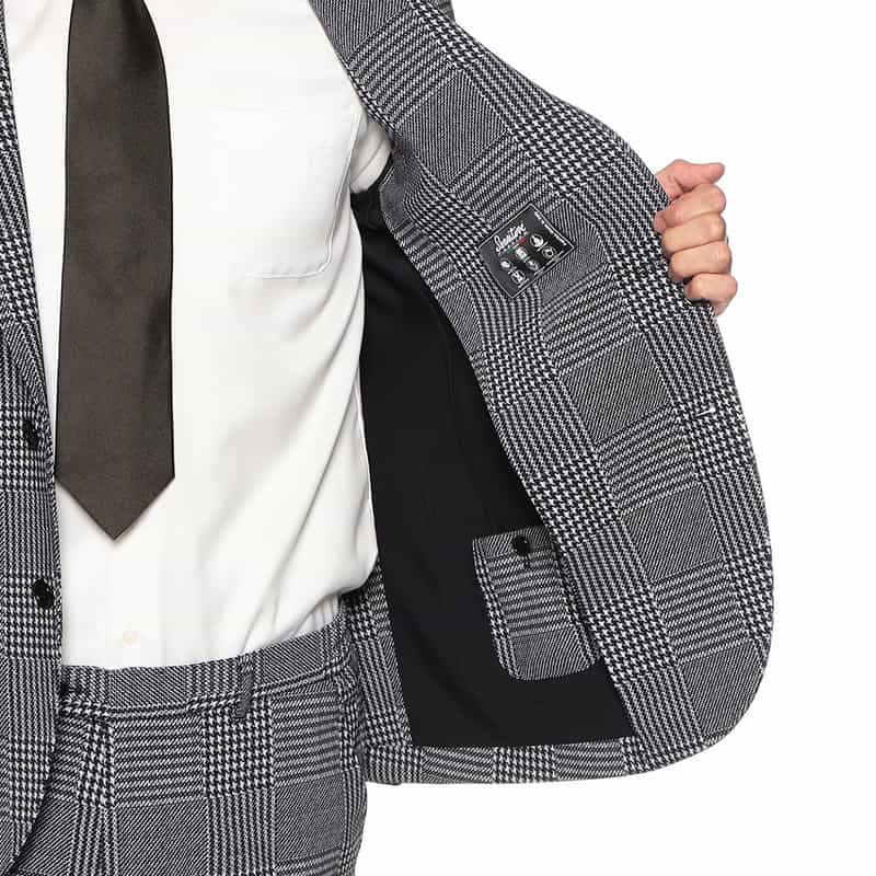 BARNEYS NEW YORK セットアップグレンチェック柄ジャージージャケット BLACK