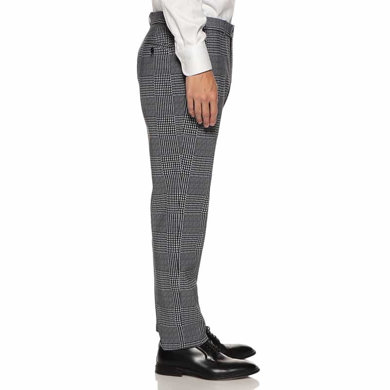 BARNEYS NEW YORK セットアップグレンチェック柄ジャージーパンツ BLACK