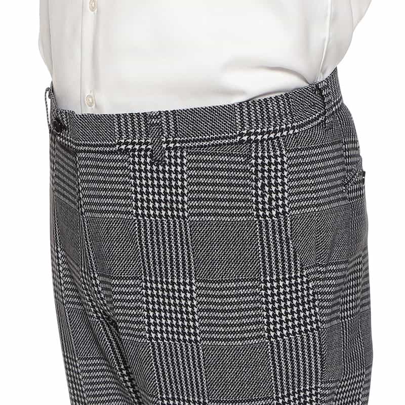 BARNEYS NEW YORK セットアップグレンチェック柄ジャージーパンツ BLACK