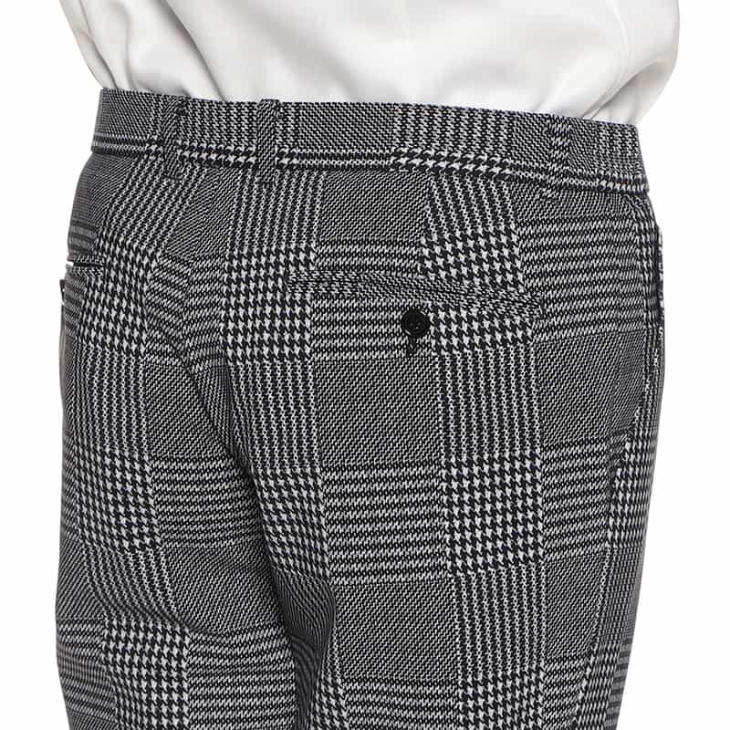 BARNEYS NEW YORK セットアップグレンチェック柄ジャージーパンツ BLACK