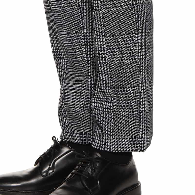 BARNEYS NEW YORK セットアップグレンチェック柄ジャージーパンツ BLACK