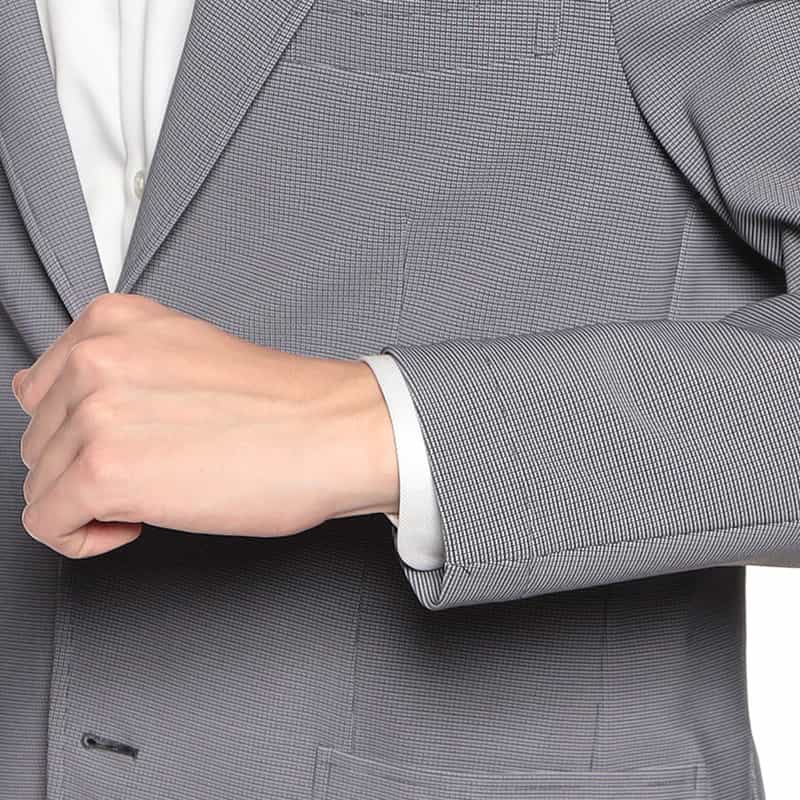 BARNEYS NEW YORK マイクロ千鳥柄ジャージージャケット BLUE