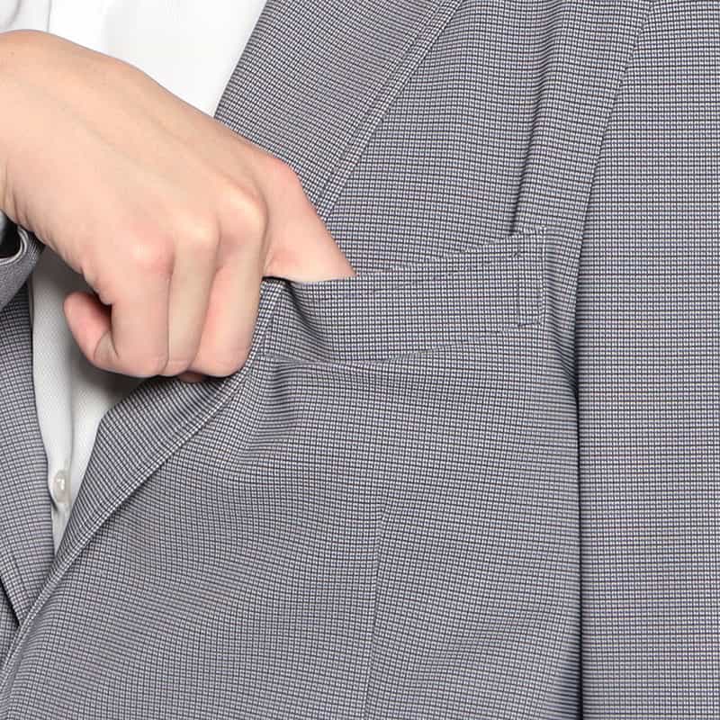 BARNEYS NEW YORK マイクロ千鳥柄ジャージージャケット BLUE