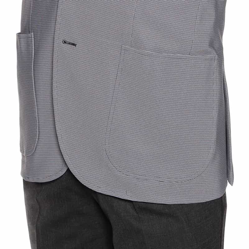 BARNEYS NEW YORK マイクロ千鳥柄ジャージージャケット BLUE