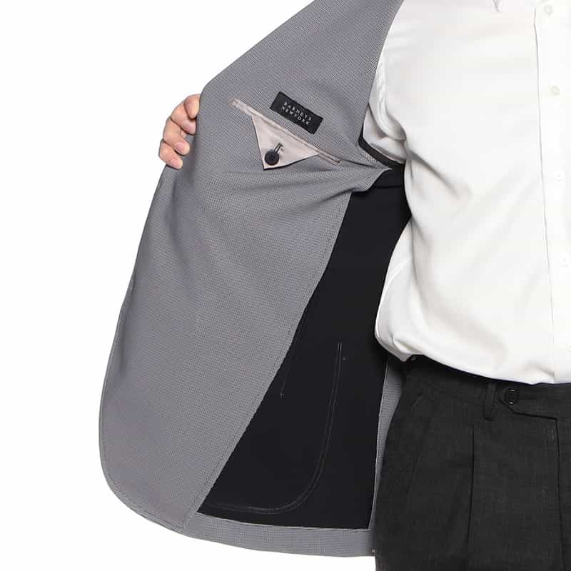 BARNEYS NEW YORK マイクロ千鳥柄ジャージージャケット BLUE