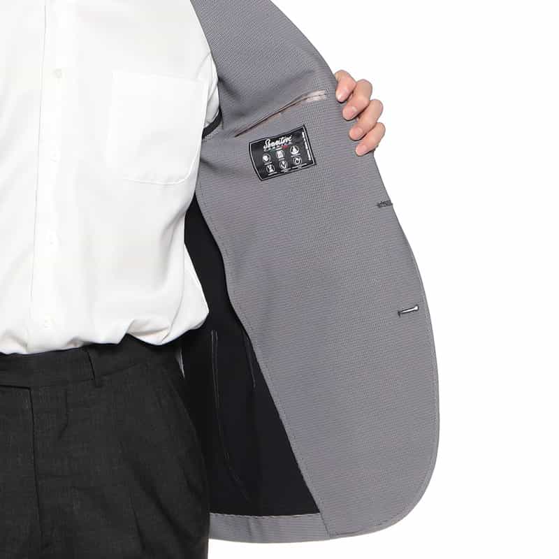 BARNEYS NEW YORK マイクロ千鳥柄ジャージージャケット BLUE