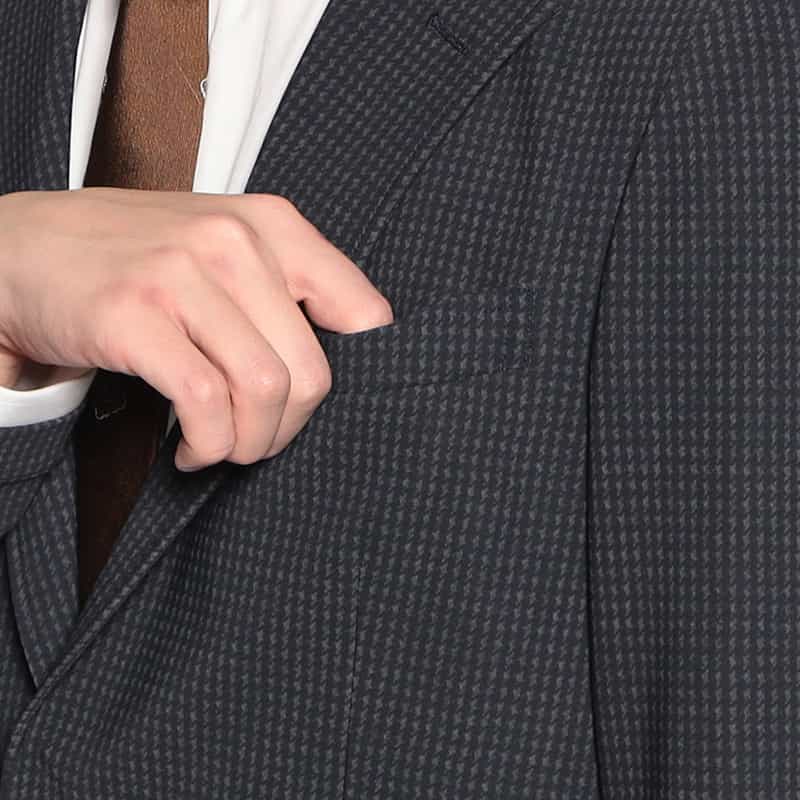 BARNEYS NEW YORK セットアップ千鳥柄ジャージージャケット NAVY