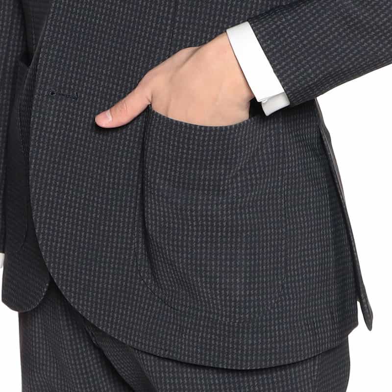 BARNEYS NEW YORK セットアップ千鳥柄ジャージージャケット NAVY