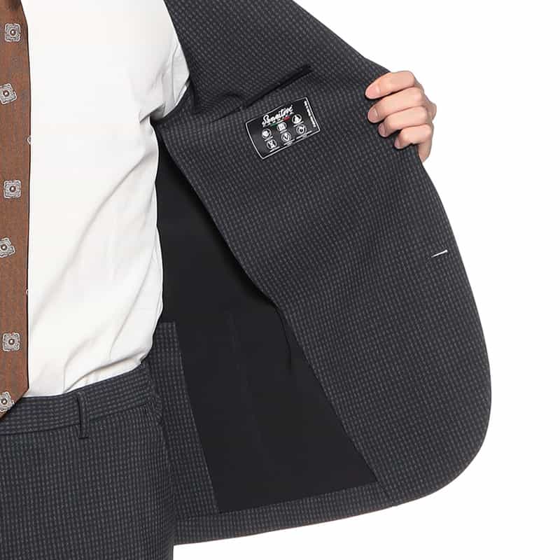 BARNEYS NEW YORK セットアップ千鳥柄ジャージージャケット NAVY