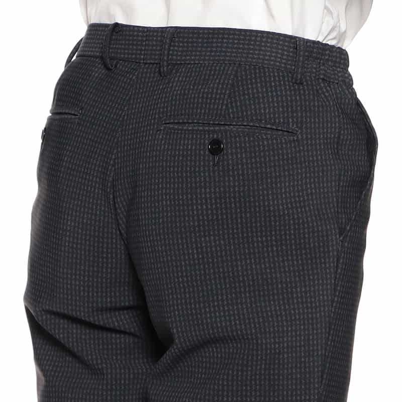 BARNEYS NEW YORK セットアップ千鳥柄ジャージーパンツ NAVY