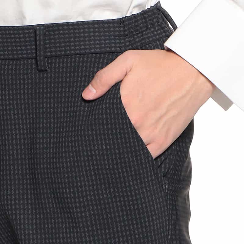 BARNEYS NEW YORK セットアップ千鳥柄ジャージーパンツ NAVY