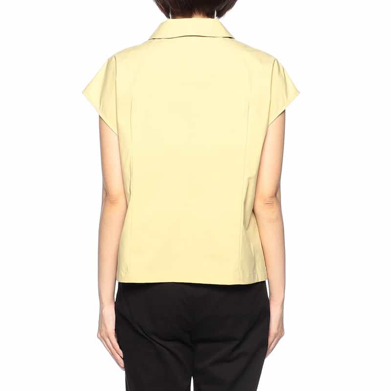 BARNEYS NEW YORK セットアップウォッシャブル 撥水&UV CUT フレンチスリーブシャツジャケット YELLOW