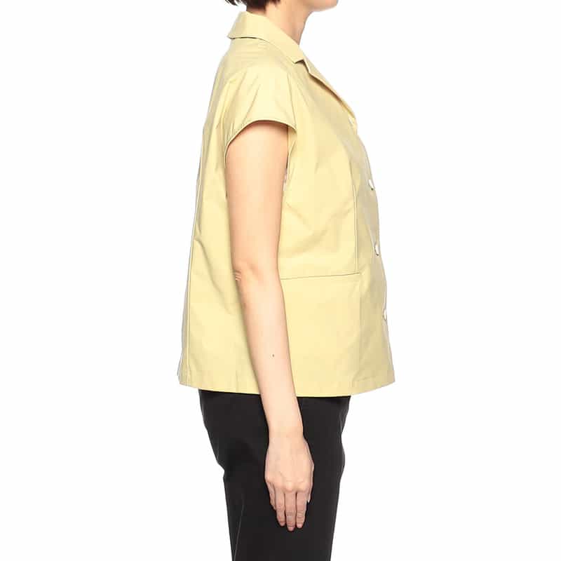 BARNEYS NEW YORK セットアップウォッシャブル 撥水&UV CUT フレンチスリーブシャツジャケット YELLOW
