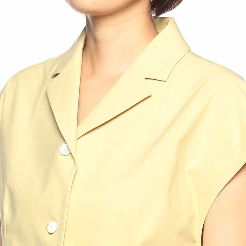 BARNEYS NEW YORK セットアップウォッシャブル 撥水&UV CUT フレンチスリーブシャツジャケット YELLOW