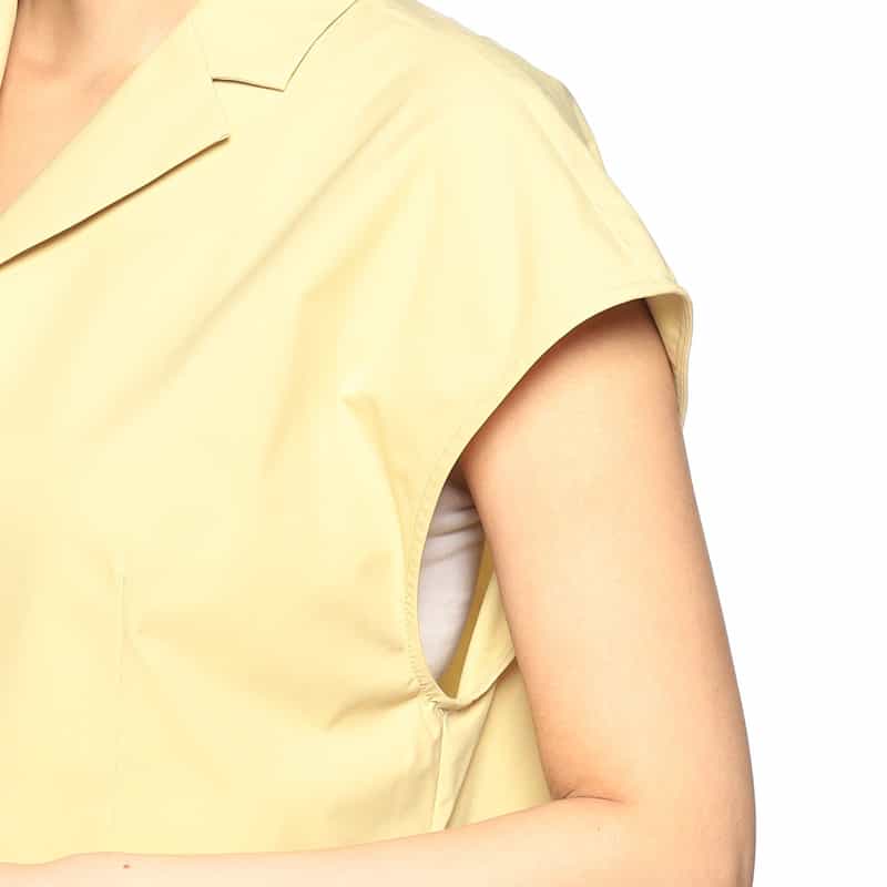 BARNEYS NEW YORK セットアップウォッシャブル 撥水&UV CUT フレンチスリーブシャツジャケット YELLOW