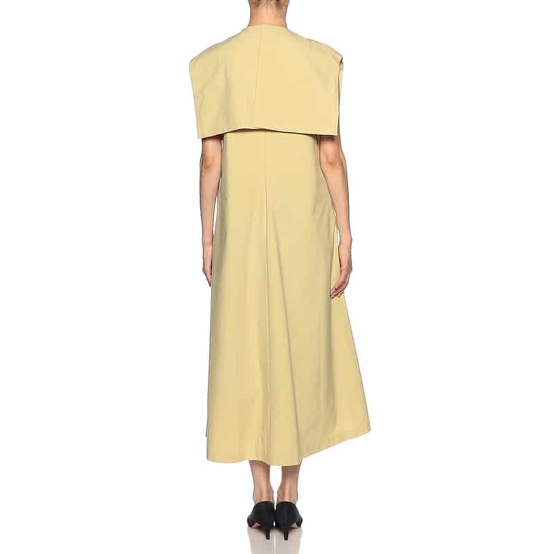 BARNEYS NEW YORK ウォッシャブル付け襟付きVネック2WAYドレス YELLOW