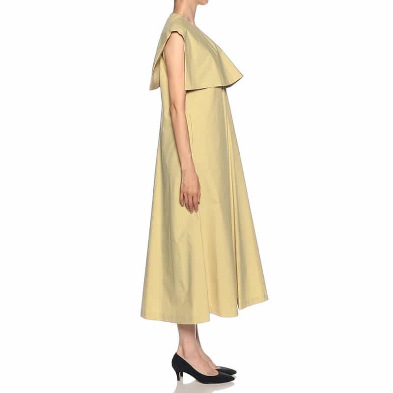 BARNEYS NEW YORK ウォッシャブル付け襟付きVネック2WAYドレス YELLOW