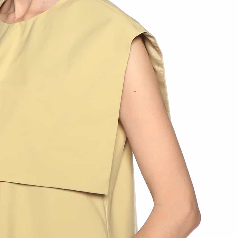 BARNEYS NEW YORK ウォッシャブル付け襟付きVネック2WAYドレス YELLOW