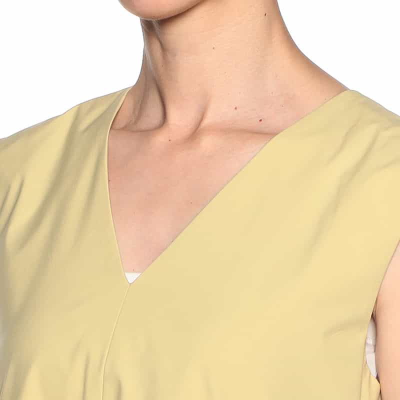 BARNEYS NEW YORK ウォッシャブル付け襟付きVネック2WAYドレス YELLOW