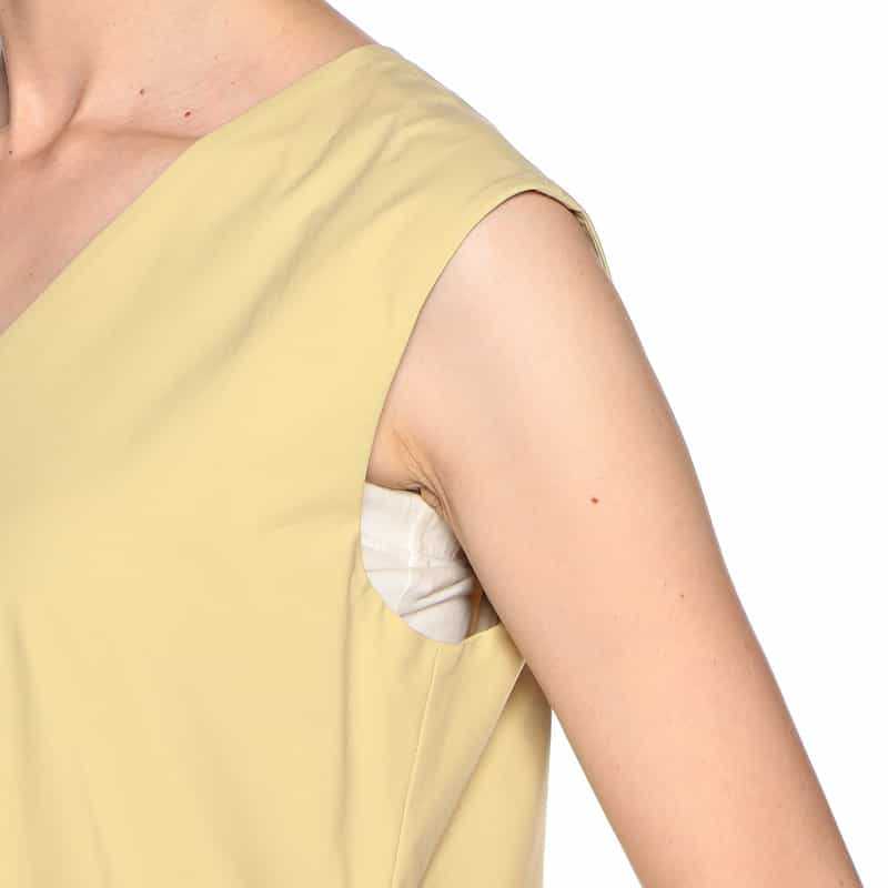 BARNEYS NEW YORK ウォッシャブル付け襟付きVネック2WAYドレス YELLOW