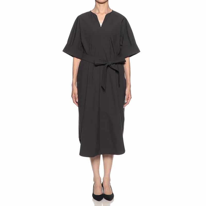 BARNEYS NEW YORK ウォッシャブル サックシャツドレス （インナードレス付き） GRAY