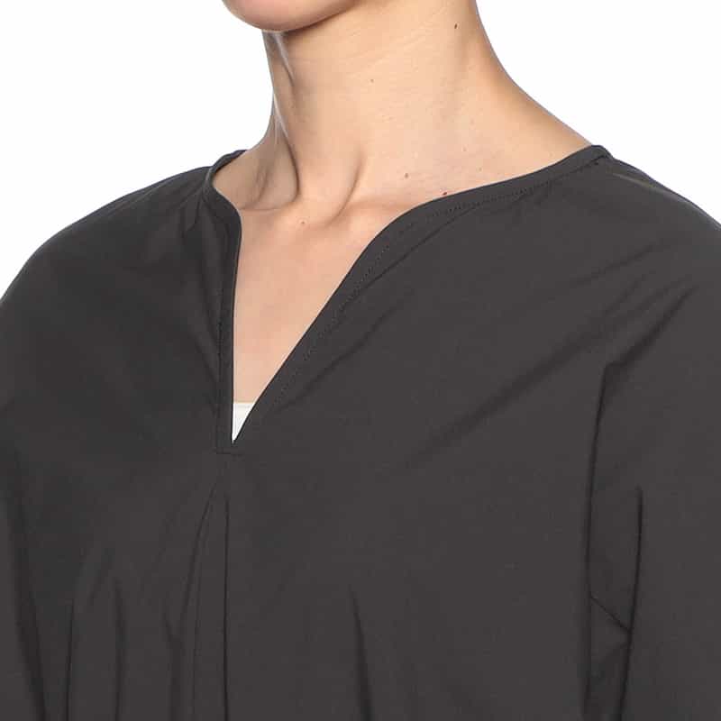 BARNEYS NEW YORK ウォッシャブル サックシャツドレス （インナードレス付き） GRAY