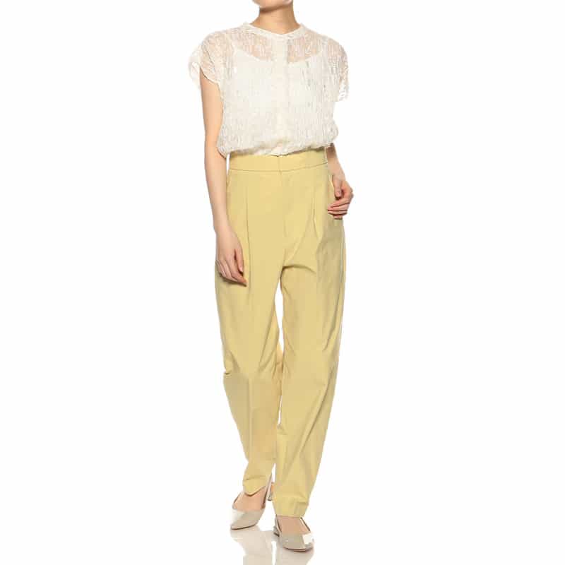 BARNEYS NEW YORK セットアップウォッシャブル 撥水＆UVカット バレルパンツ YELLOW