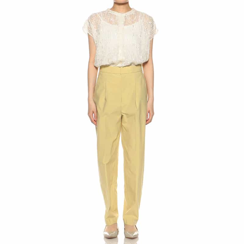 BARNEYS NEW YORK セットアップウォッシャブル 撥水＆UVカット バレルパンツ YELLOW