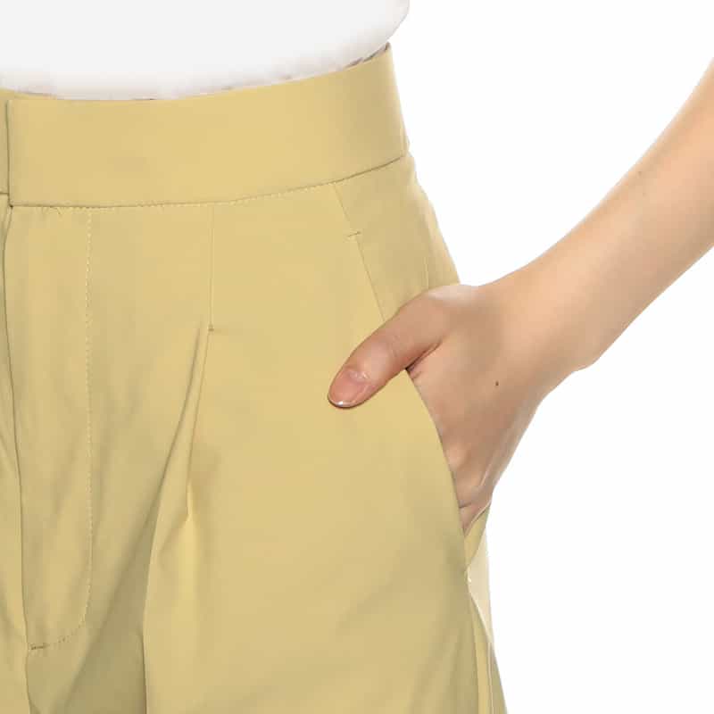 BARNEYS NEW YORK セットアップウォッシャブル 撥水＆UVカット バレルパンツ YELLOW