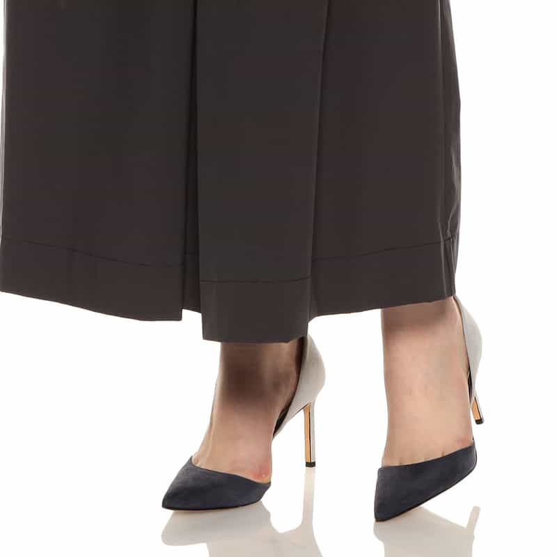 BARNEYS NEW YORK ウォッシャブル 撥水＆UVカット アシンメトリータックスカート GRAY