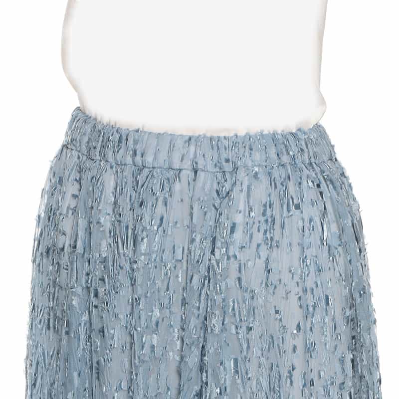 BARNEYS NEW YORK セットアップシアープリントフレアスカート LIGHT BLUE