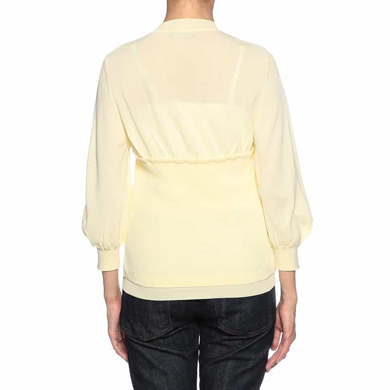 BARNEYS NEW YORK ウォッシャブルレイヤードシアーニットプルオーバー LIGHT YELLOW