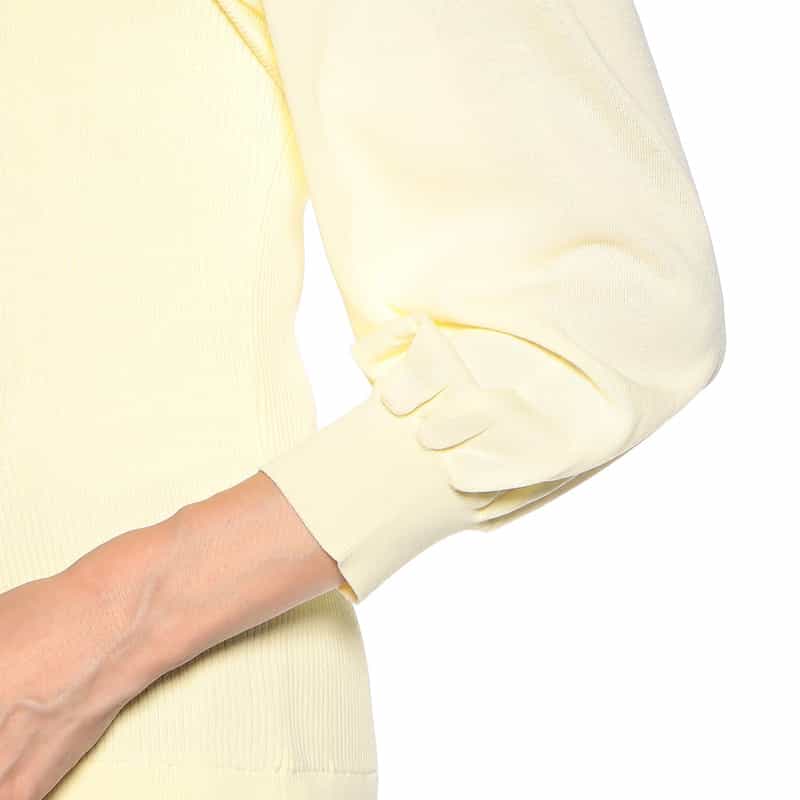 BARNEYS NEW YORK ウォッシャブルレイヤードシアーニットプルオーバー LIGHT YELLOW
